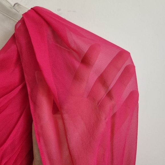 MARCHESA Notte 100% silk gown dress fuchsia pink sz 0 - Picture 6 of 8